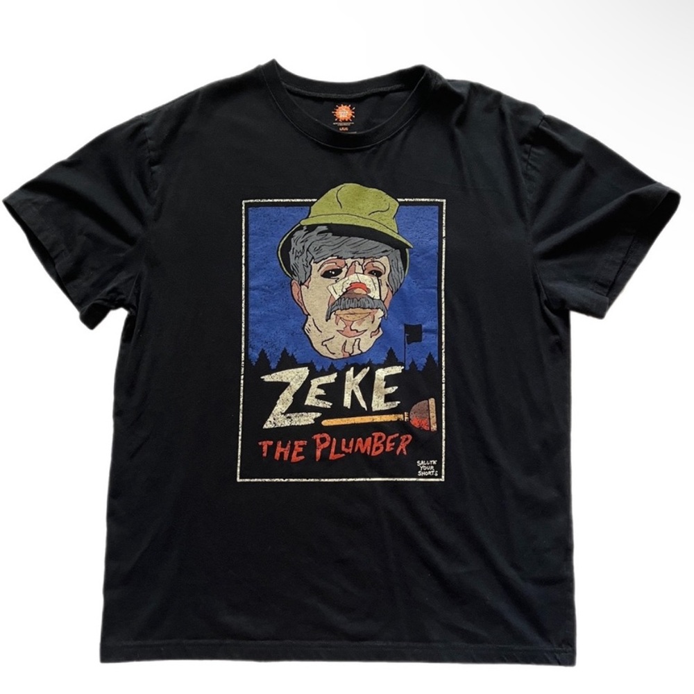 🖤 🩳 Nickelodeon Salute Your Shorts “Zeke The Plumber” T-Shirt, XXL BNIB 🖤